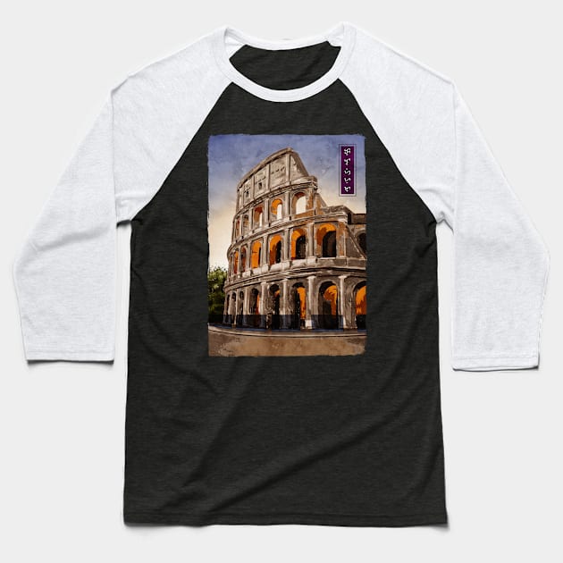 Colosseum - Black Baseball T-Shirt by Thor Reyes